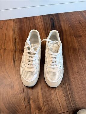 Versace Men's Off-White Mesh & Leather Sneakers